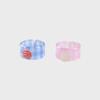 Eireve PETITE GINGHAM CHECK & ROSE RING SET(B)BLUE&PINK