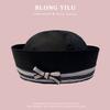 Sailor Hat With Bow Mesh Breathable Cotton For Summer And Spring Wear