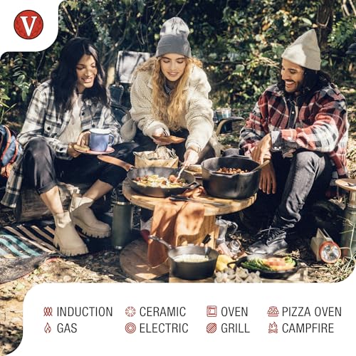 [Authentic Japanese Product] VICTORIA 8-inch Cast Iron Skillet Frying Pan, 20cm, SKL208, Pre-Seasoned (8-inch)