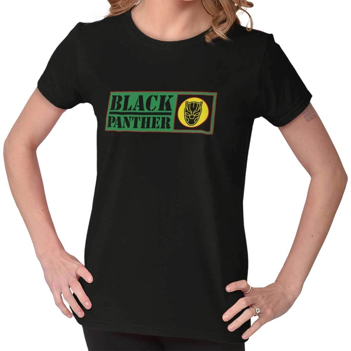 Cool Comic Book Superhero Black Panther Logo Womens Top Junior Graphic Tee S