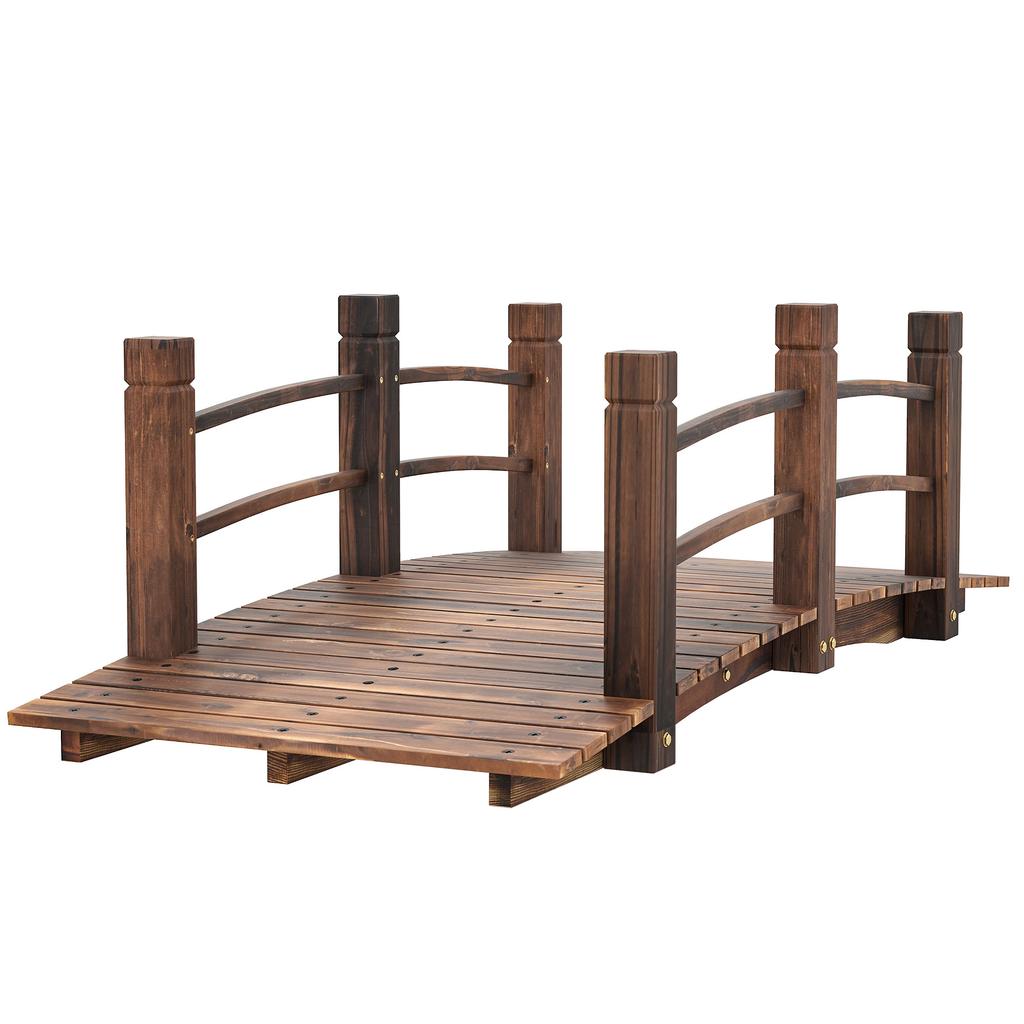 Garden Bridge - Pond Bridge - Wooden Footbridge - Garden Decoration 152.5L X 67W X 48H Cm - Wood of