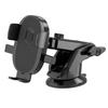 Telescopic Car Phone Holder with Suction Cup and Air Vent Mount for Dashboard or Console.