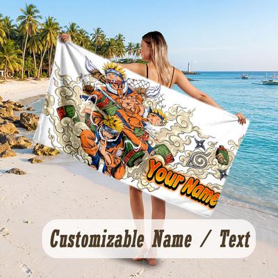 Custom Name Large Beach Towel,Naruto Quick Absorbent Towel For Outdoor Travel Poolside