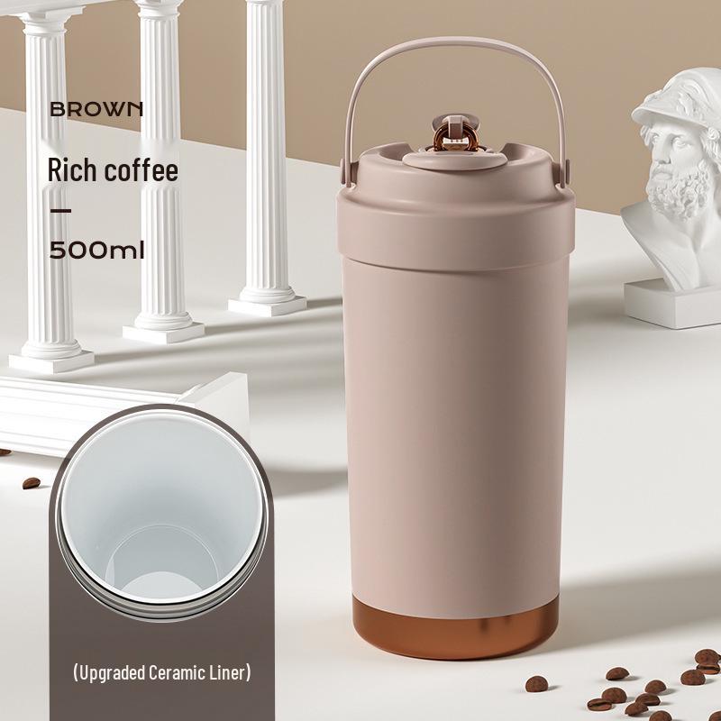 316 Stainless Steel Insulated Travel Coffee Cup with Ceramic Liner for Men, Women, and Students