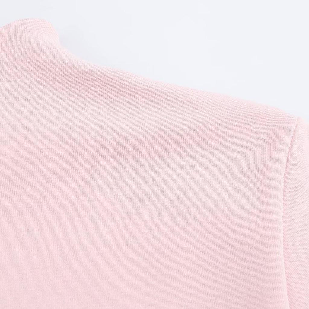 Spring 2025 Women's Solid Color Slim Fit Semi-High Neck T-Shirt