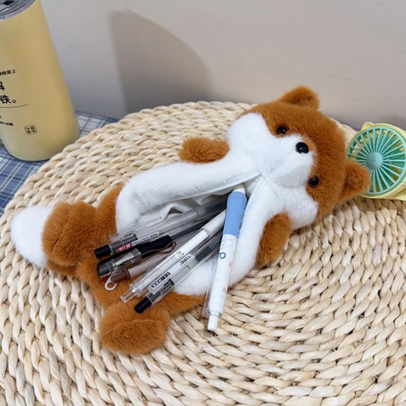 Soft Otter Plush Crossbody Bag Fluffy Portable Stationery Bag for Girls Daily Use Birthday Presents