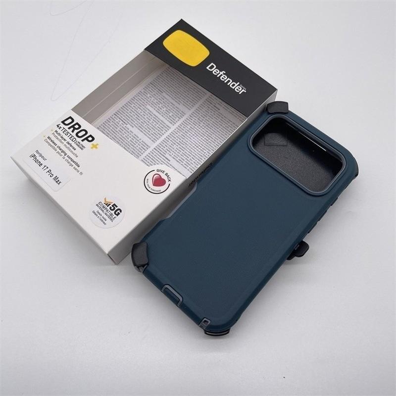 Rugged Defender Series Phone Case Belt Clip for IPhone 17 Pro Max Air 17 3IN1 TPU+PC Anti-drop Protection Ott Box Cover
