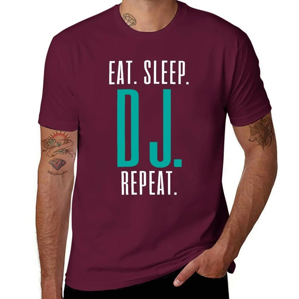 DJ Deejay T-Shirt Hippie Clothes Sweat Blacks T Shirts for Men Cotton