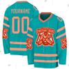 Custom Name Team Suits Gradient Graffiti Colorful Vintage Retro Breathable Pullover 3DPrint Casual V-Neck Hockey Jersey Shirts R