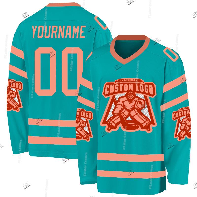 Custom Name Team Suits Gradient Graffiti Colorful Vintage Retro Breathable Pullover 3DPrint Casual V-Neck Hockey Jersey Shirts R
