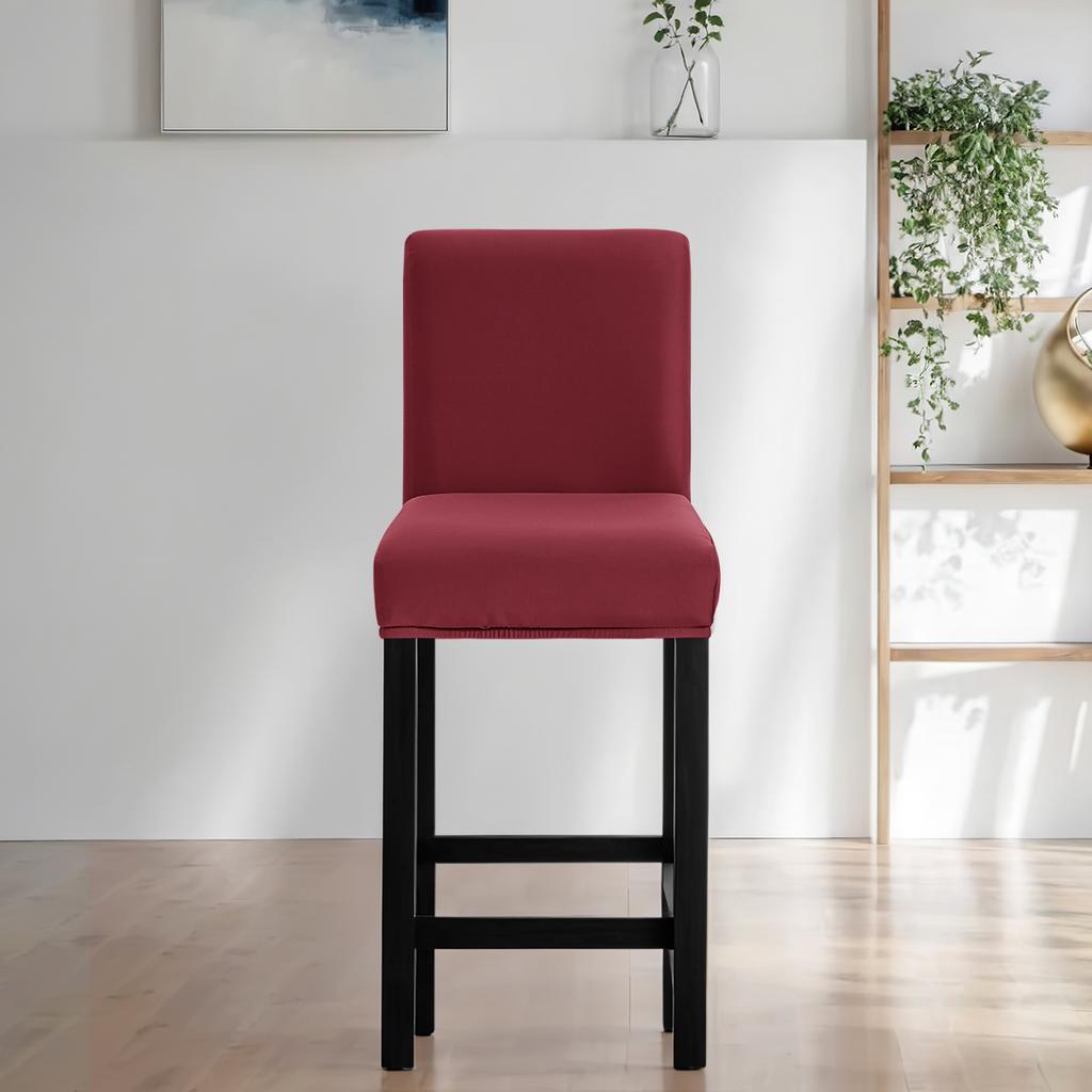 1PC Stool Covers Stretch Short Back Chair Covers Counter Height Chairs Covers for Kitchen Dining Room Cafe Furniture