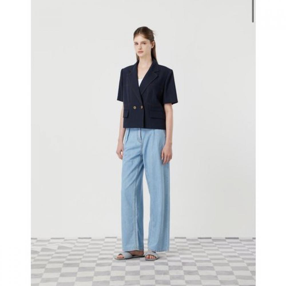 Cc Collect Half Sleeve Color Stitched Crop Jacket C262msf135