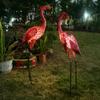 Solarbetriebenes Schmiedeeisen Flamingo Gartenornament