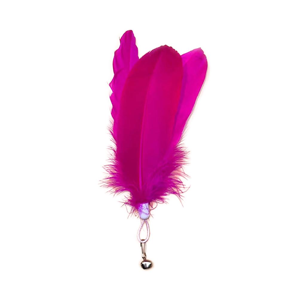 Wide Large Feather Pendant with Bell DIY Replace Cat Teaser Stick Replacement Pendant Pet Toy Accessories
