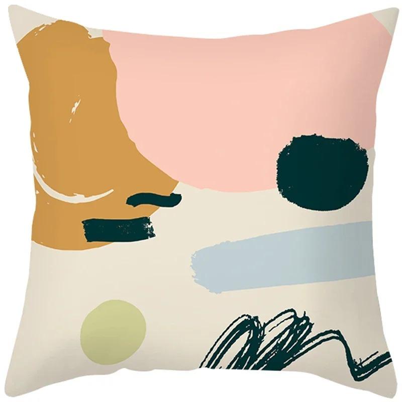 Morandi Nordic Simple Abstract Sofa Office Cushion Cover Pillowcase