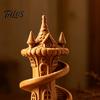 Fantasy Room Decor 3D Printed Spire Castle Ornament with Spiral Staircase, Resin Sculpture, Retro PLA Plastic Crafts Fairy Tale Desktop Decoration for
