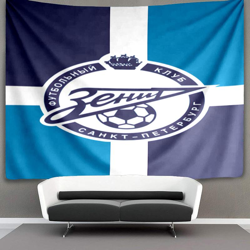 Football Club Emblem Printed Tapestry, Fabric Tapestry Wall Hanging Decoration for Bedroom, Living Room, Dorm Room Home Party Fan Gifts
