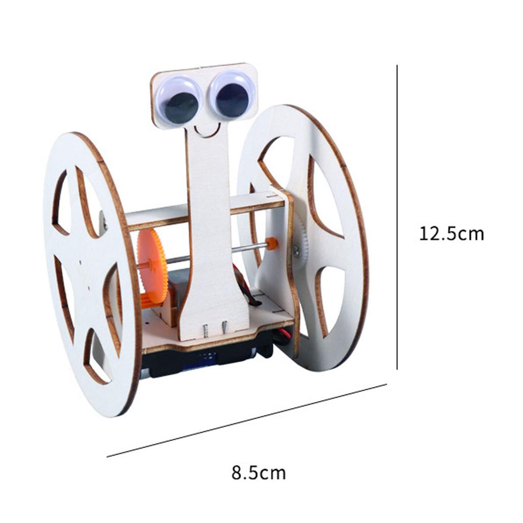 Motor Robotic Toy Electric Scientific DIY Balance Car Wooden Robotic Engineering Toy for Kids Type 1