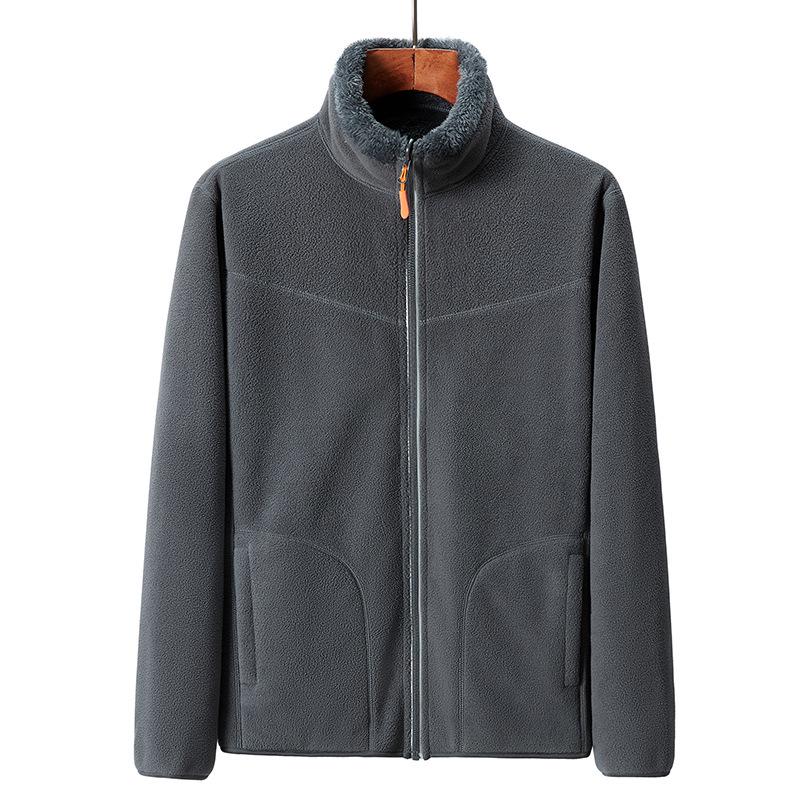 Women's Double-Sided Fleece Jacket with Stand-Up Collar - Thickened, Fleece-Lined Autumn/Winter Outdoor Cardigan & Windbreaker