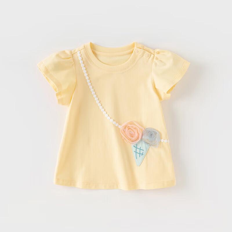 David Bella Girls' Puff Sleeve Short Sleeve T-shirt