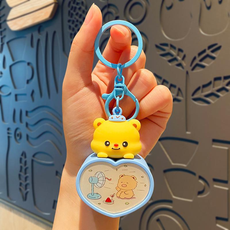 Adorable Heart Bear Night Light Keychain Cute Silicone Accessory For Gifts