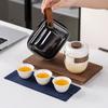 Modern simple Kung Fu travel tea set, glass filter, one pot, three cups, insurance bank company souvenir