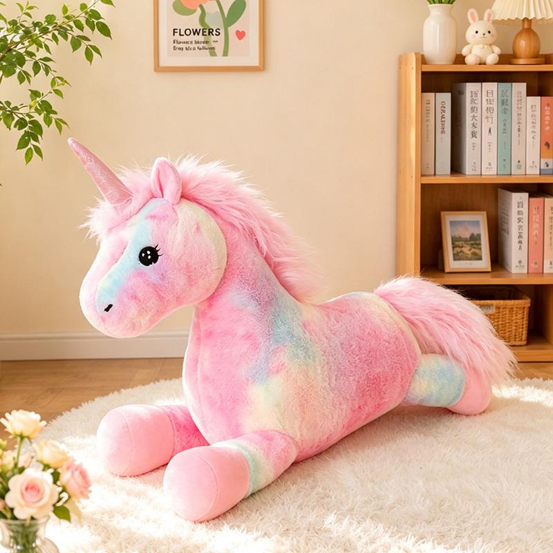 70/120cm Peluche Unicorno Simulazione Colorato Sogno Unicorno Colorato Bambola Peluche Cuscino da Abbraccio per Dormire Giocattolo di Peluche Regalo di Compleanno
