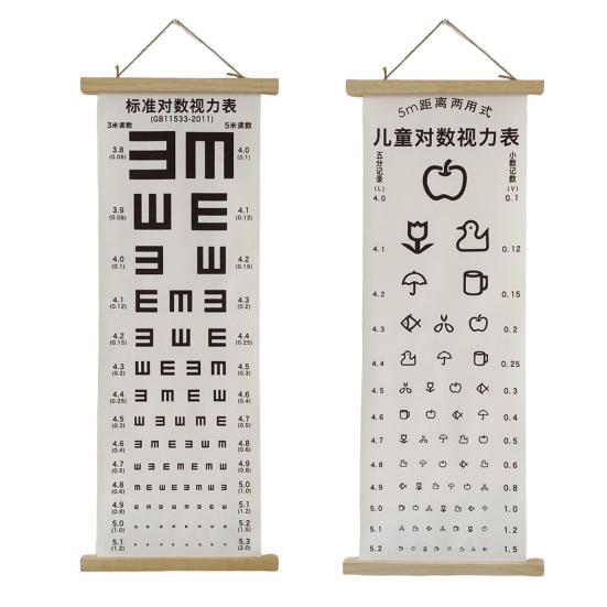 Eye Chart Multipurpose Waterproof Standardized Clear Printing Accurate Reading Eye Vision Exam Thicken Adults Kids Wall Visual Acuity Chart Canvas