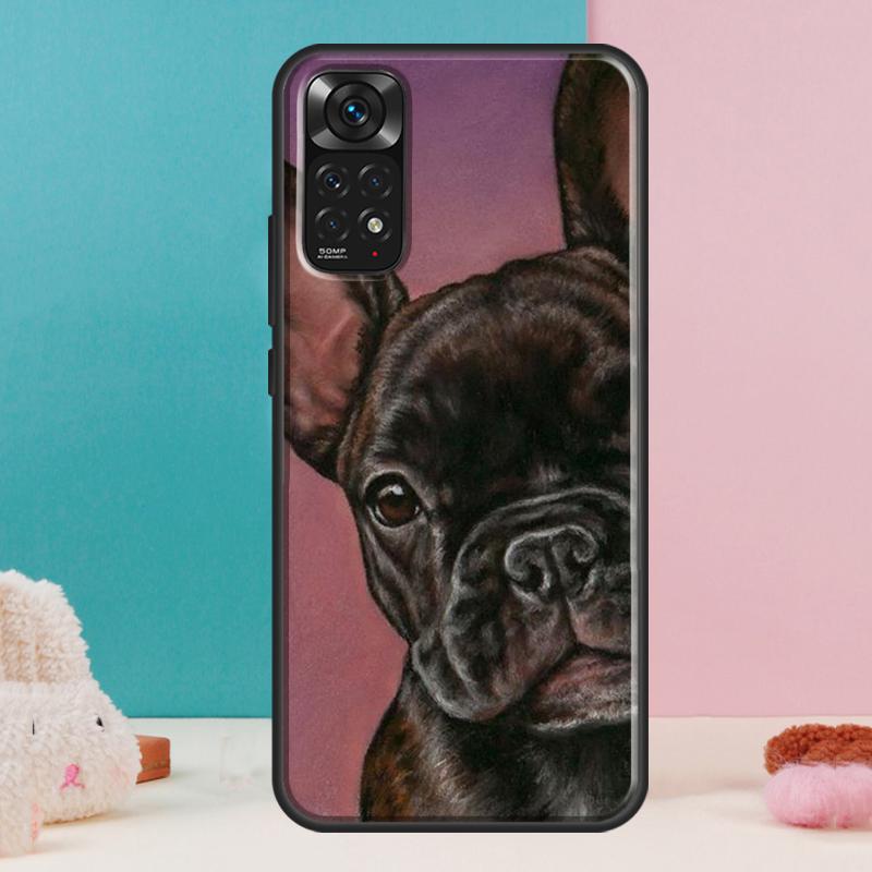 Watercolor French Bulldog Painting Case For Xiaomi Redmi Note 13 Pro 14 12 11 9 10 9S 10S 11S 12S Redmi 14C 13C 10C 12C Cover