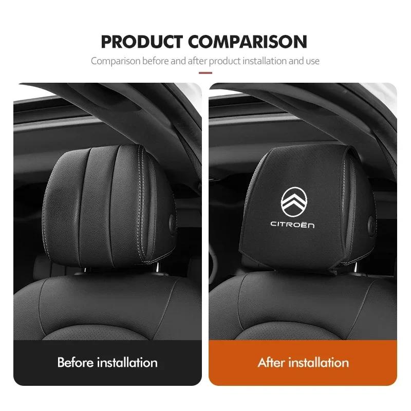 APS2 Car Seat Headrest Cover Suede Perforated Pillowcase Pad For Citroen C4 C3 C5 C1 C2 C6 C4L DS3 DS4 Berlingo Picasso Jumper