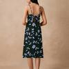 Women's Spaghetti Strap Backless Bow Loose Casual Beach Holiday Dress Sundress