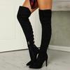 Fashion Sexy Black Women's Long Boots Women Autumn Heels Shoes Over The Knee Thigh High Heel Boots Female Woman Summer Stretch Boot 10cm