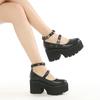 Gothic Chunky Platform Shoes Women Buckle Strap Thick High Heels Mary Janes Pumps Girls Black Lolita Cosplay Shoes Size 42 43