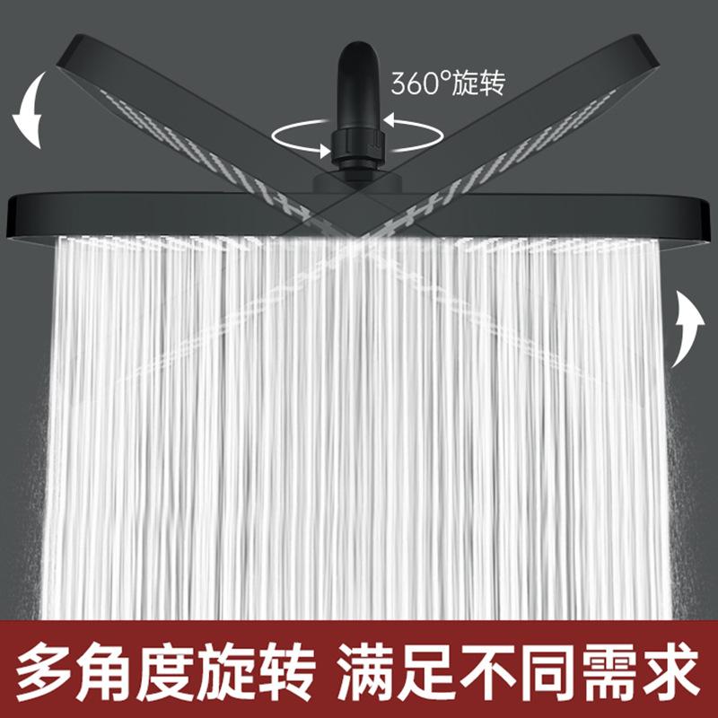 13 Inches Big Panel Large Flow Ceiling Mounted Supercharge Shower Head Set 3 Modes High Pressure Abs Rainfall Bathroom Shower