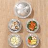 Portable Food Steam Plate with Lid Round Pot Insert Tray Flying Saucer Steaming Tray  Home