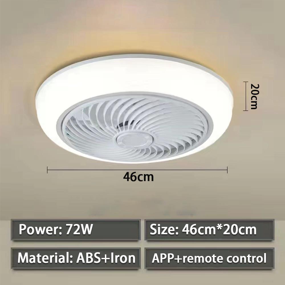 72W Electric Ceiling Fan Light Kitchen Toilet Ceiling Fan Lamp Bedroom Intelligent 6-speed Timed LED Ceiling Fan