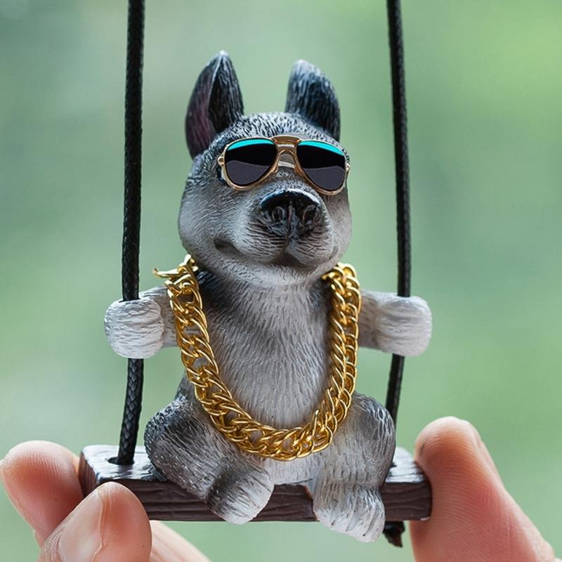 Fun Dog Expression Car Hanging Decoration Multiple Styles Resin Craft Safe Dashboards Decoration Present for Driver