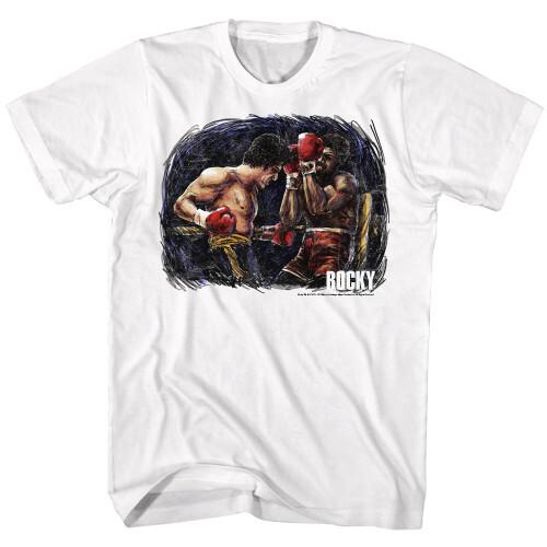 Rocky Vs Apollo Drawing T-shirt - White Unisex T-Shirt