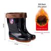 Men's Non-Slip Water-Resistant Work Boots: High-Top, Thick, Durable, Velvet-Lined for Construction and Kitchen Safety