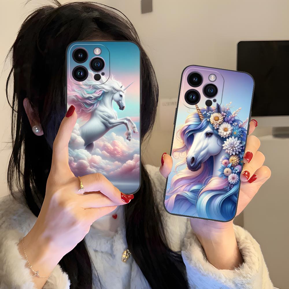 Fantasy Unicorn Mobile Phone Case for iPhone 17 16 15 14 13 12 11 X XR XS 8 7 Air Pro Max Plus Mini Colorful Cover Pretty Cover