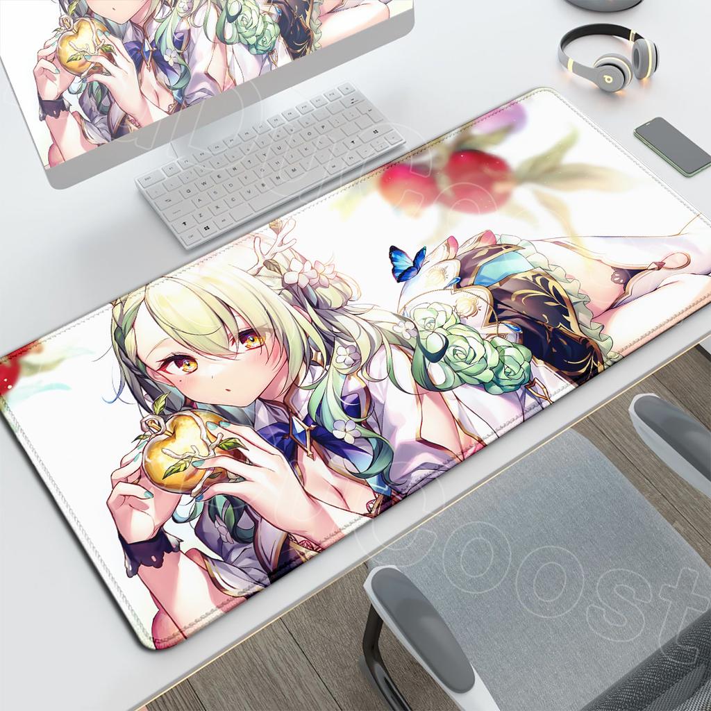 Kawaii Desktop Mouse Pads XXL PC Gaming Accessories Large Anime Carpet Non-slip Computer Game Hololive Ceres Fauna Keyboard Mats