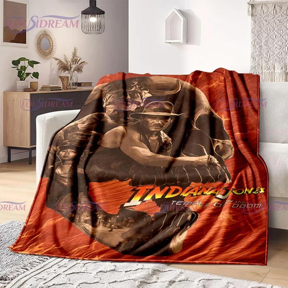 Indiana Jones and The Dial of Destiny Flannel Blanket Bedding Bedspread Sofa Warm Blanket Home Decor Children Adult Fans Gift