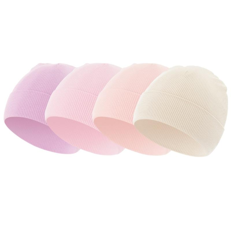 Pack of 4 Infant Knit Hats warm  & Breathable Hat Unisex Newborns Caps for 0 to 12 Months Baby  Ideal for Cold Weather