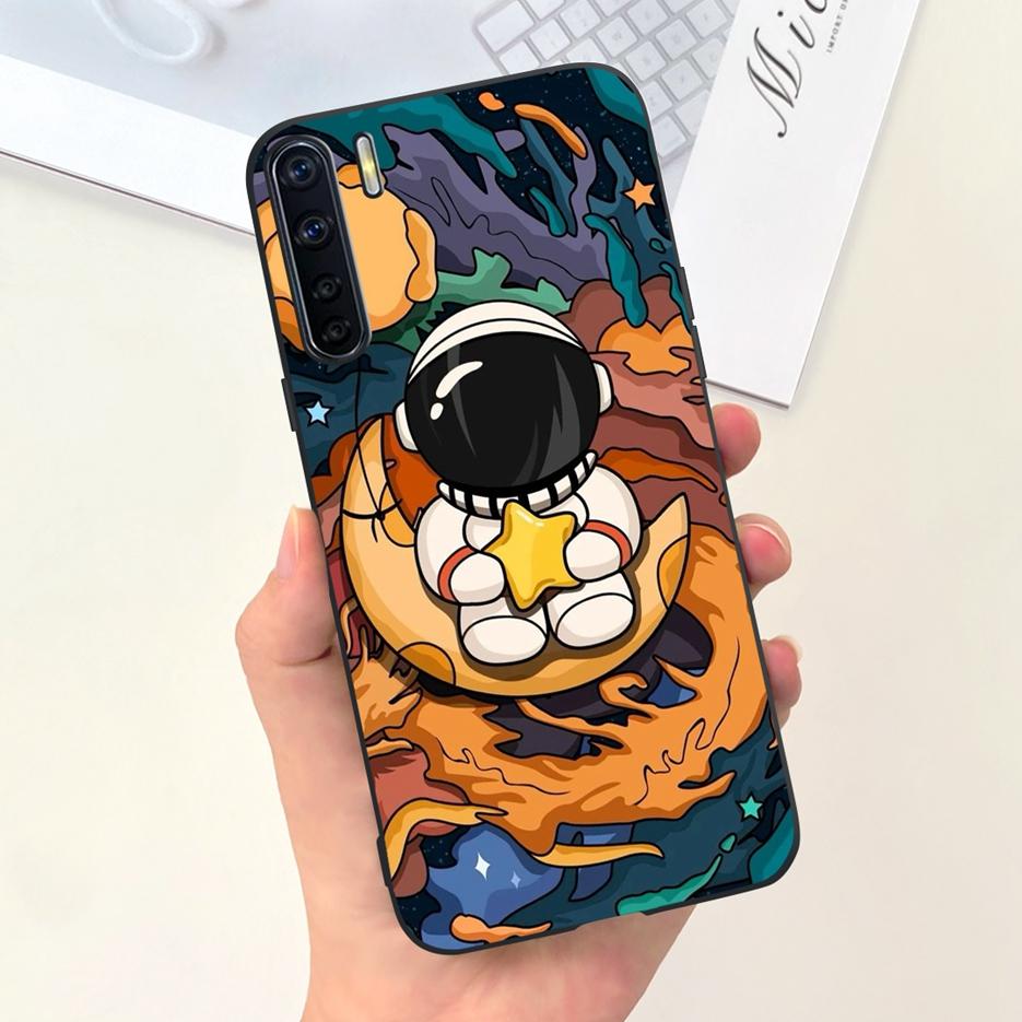 Für Oppo A91 Hülle Oppo Reno3 CPH2043 Niedliche Astronauten Cartoon Hülle Weiche TPU Handyhülle Für Oppo F15 Reno 3 OppoA91 Fundas Bumper