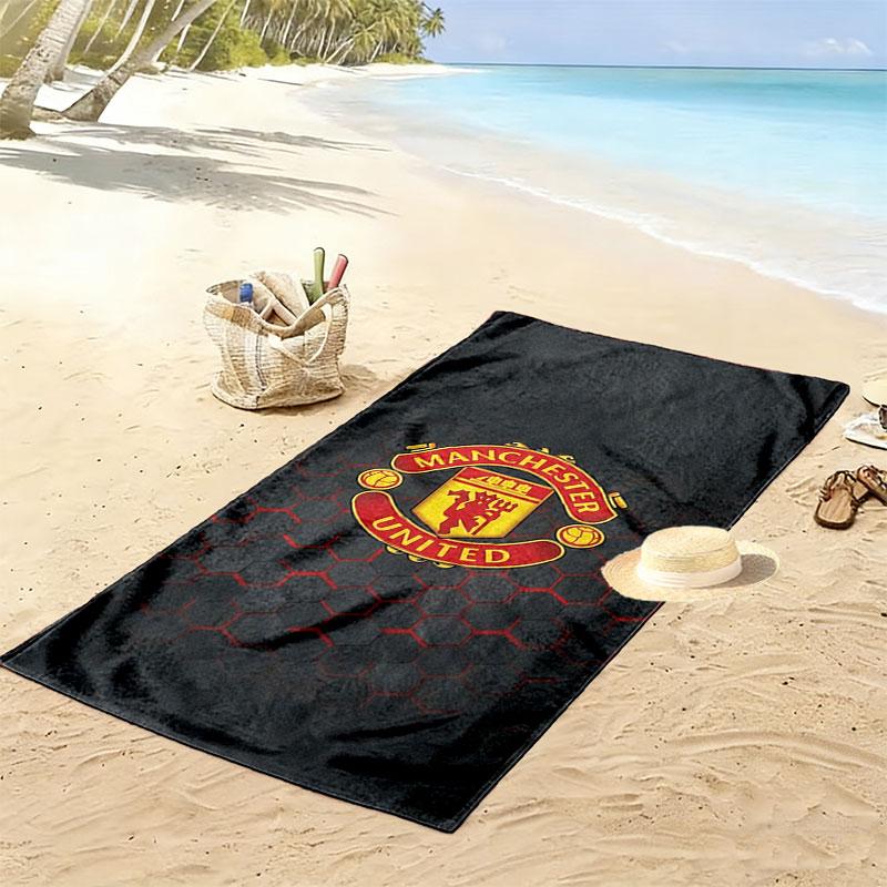 Manchester United F Print Beach Towel, Large Soft Quick Dry Towel for Beach Camping Swimming