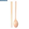Japanese Style Cotton Linen Utensil Bag with Wooden Spoon and Chopstick Set