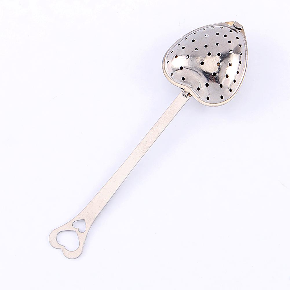 1X Stainless Steel Filter Tea Infuser Heart Shape Spoon Strainer Ball Novelty