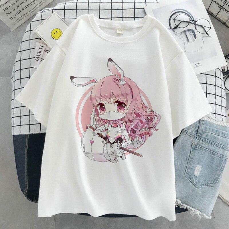 T-shirt Donna Kawaii Manica Corta Stile Harajuku Y2K - Maglietta Oversize Con Drink Cartoon