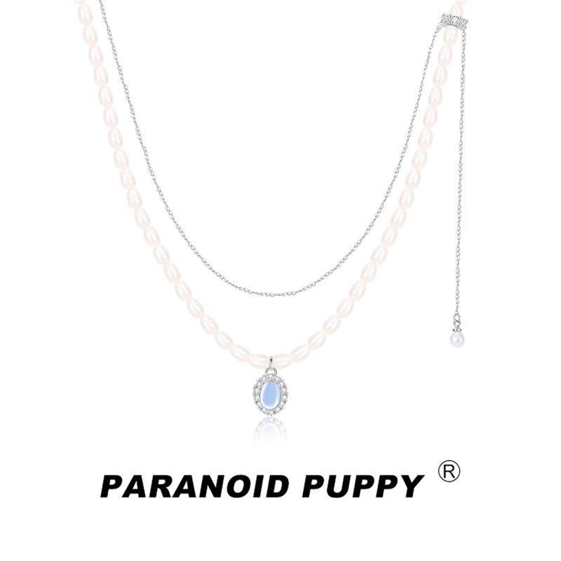 

Accessible Luxury Sapphire Pearl Female Double-Layer Pendant Ornament Homemade pearl necklace (a variety of wear method)