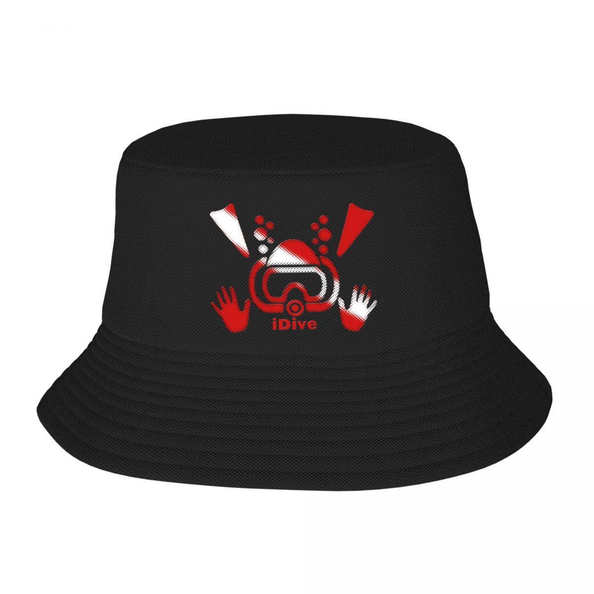 

Custom IDive Dive Flag Scuba Diving Bucket Hat Women Unisex Diver Outdoor Sun Summer Camping Fishing Cap